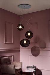 Lampa wisząca trzypunktowa AVIA 3 przydymiona, chrom