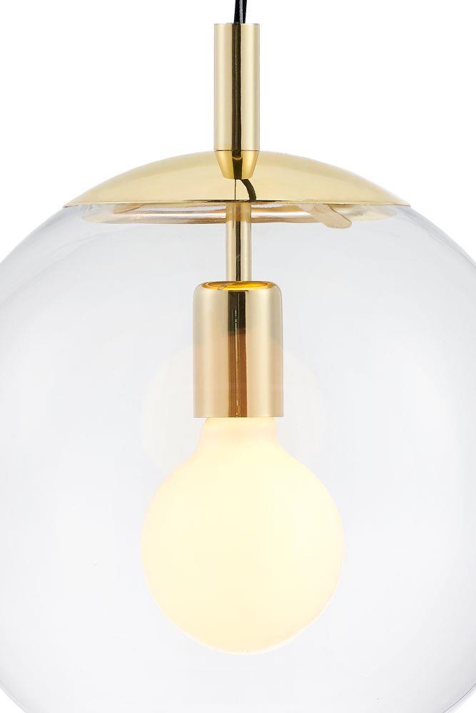 ALUR M gold pendant lamp, transparent shade, 30 cm