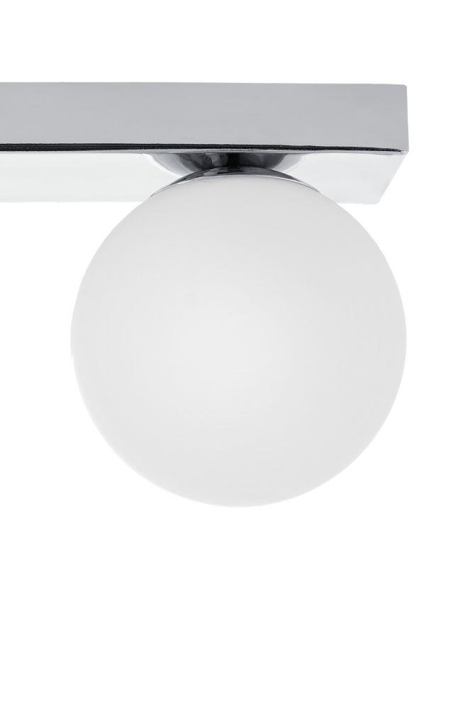 MIJA three-point wall lamp IP44, chrome, 60 cm 