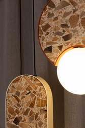 Lampa wisząca okrągła LEGRA IP44, terakota