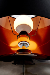 Lampa stołowa SAWA czarna z miedzią, przydymiona podstawa