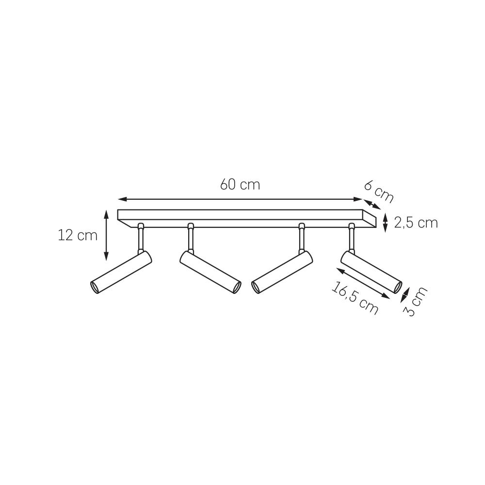 LARS 4 four-point ceiling spotlight black