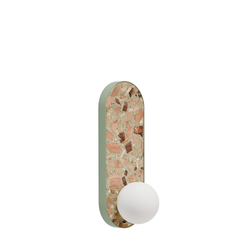 Oval wall lamp LEGRA IP44, sage