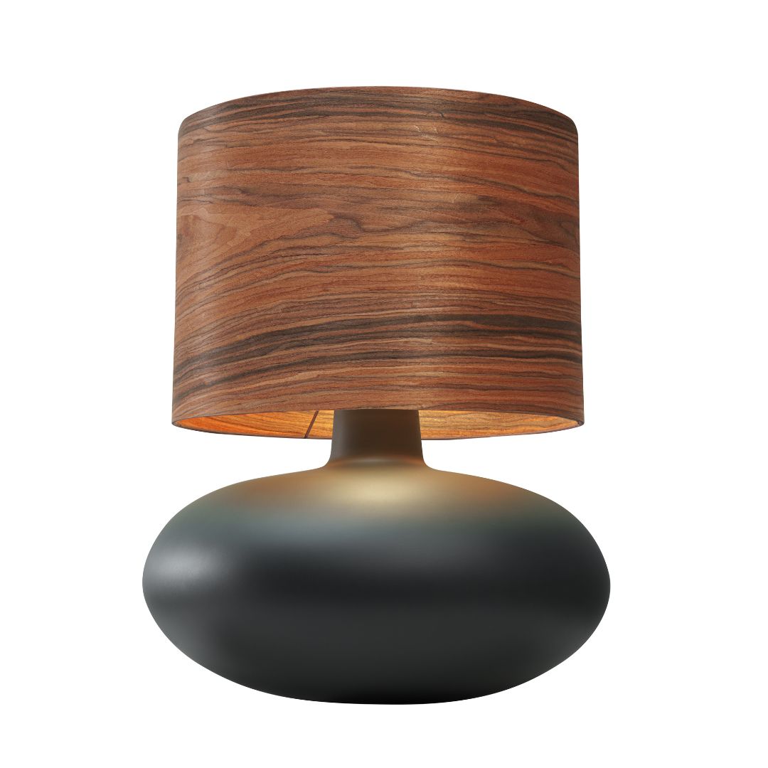 SAWA WOOD veneer table lamp, walnut