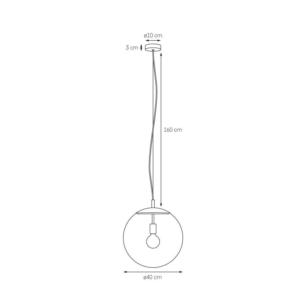 Lampa wisząca ALUR L złota, transparentny klosz, 40 cm