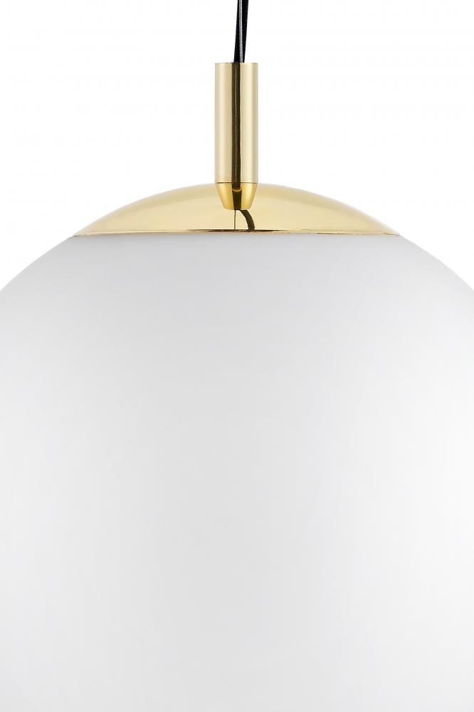 ALUR M gold pendant lamp, white shade, 30 cm