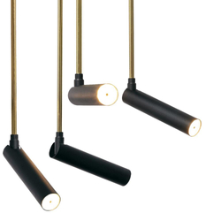 LARS 8 multi-arm ceiling lamp black, on plafond