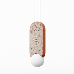 Lampa wisząca owalna LEGRA IP44, terakota
