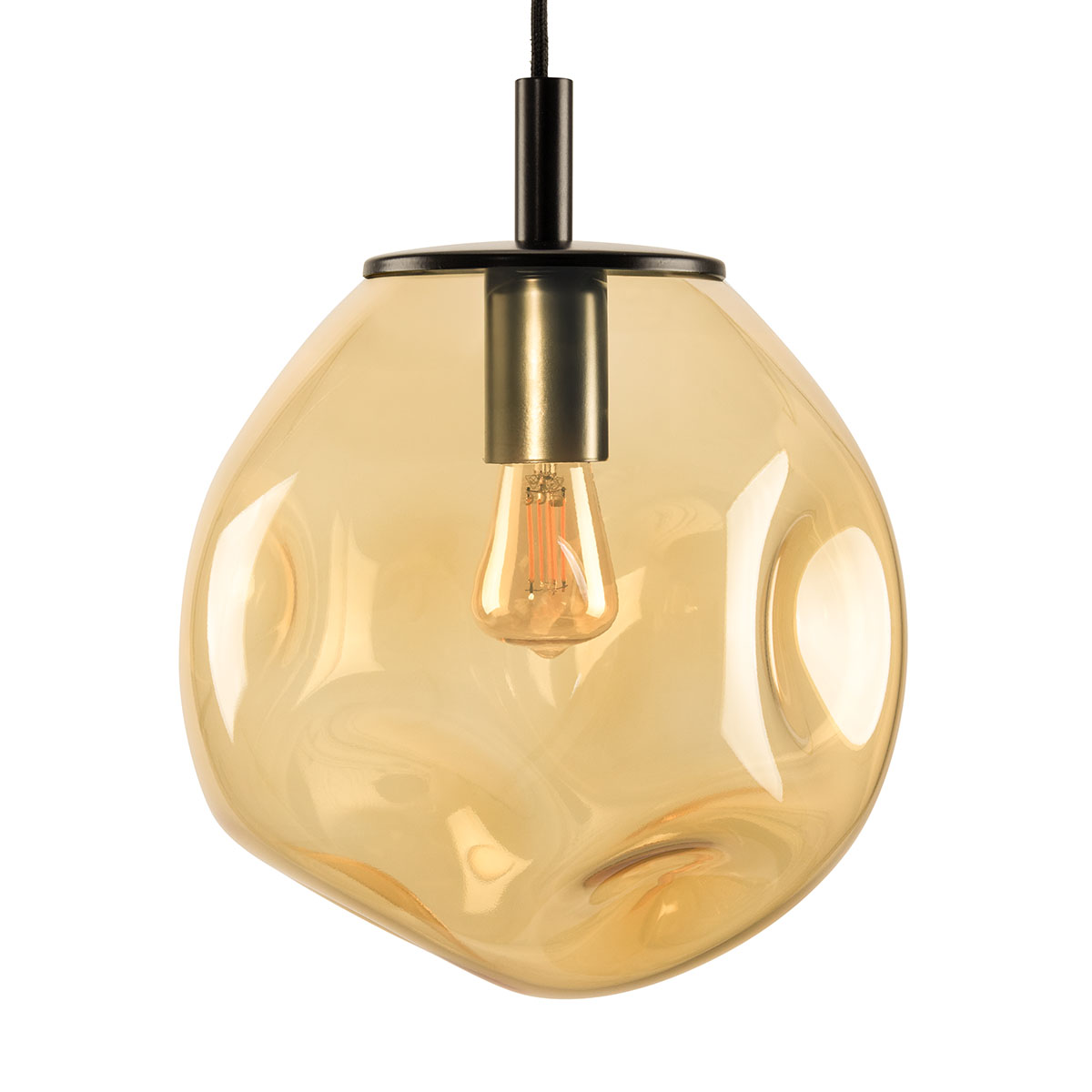 AVIA BLACK S pendant lamp amber 25 cm