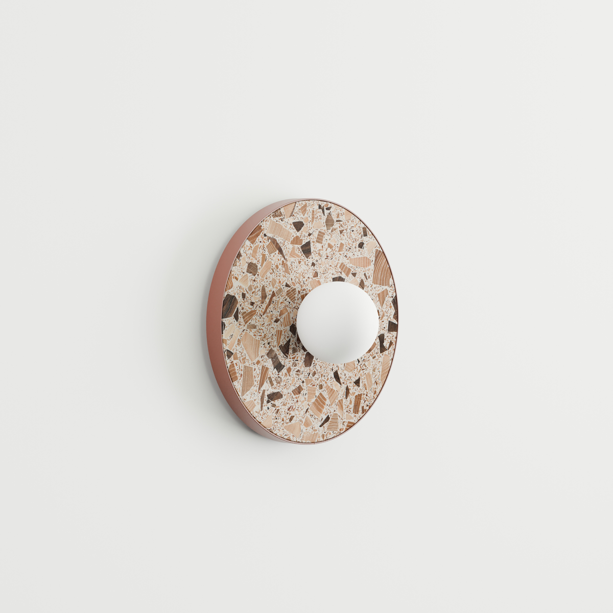 Round wall lamp LEGRA IP44, terracotta