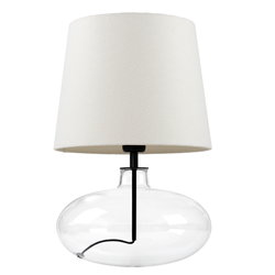 SAWA table lamp creamy,  transparent base